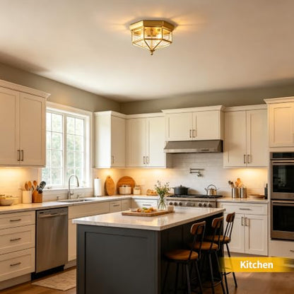 Farmhouse Style Square Flush Mount Ceiling Light