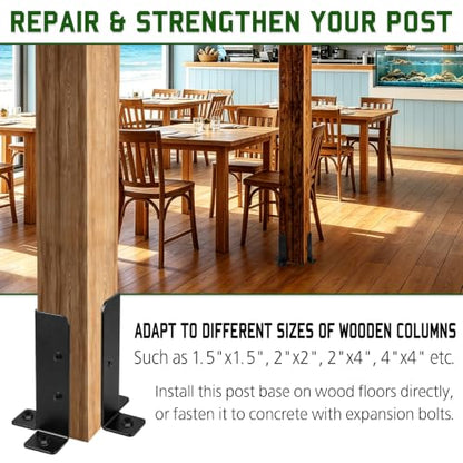 Adjustable Deck Post Anchor Brackets Kit Fit 1.5x1.5