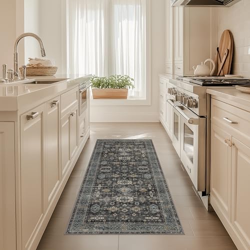 Hallway Washable Runner Rug 2×6 (Silver / 2' x 6' (Rectangular))