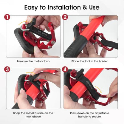 4 Pack Magnetic Shovel Holder for Truck (Red / 4 pcs)