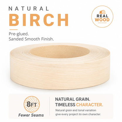 Birch Edge Banding 2 Inch x 50 FT Roll (Birch / 2 in x 50 ft)