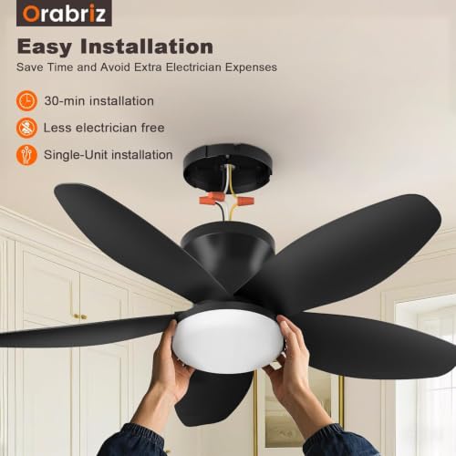 35 In Small Low Profile Ceiling Fan Light Remote