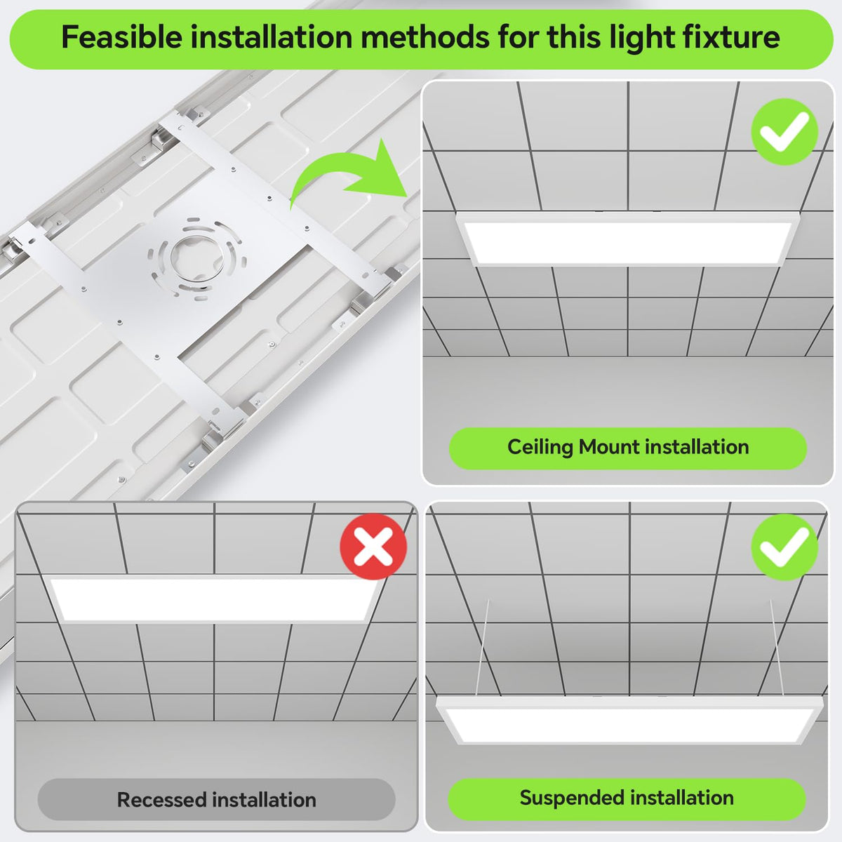 1x4 LED Flat Panel Light (White / 1x4FT 1PACK)