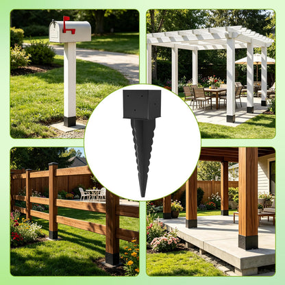 1 Pcs 6"x 6" Fence Post Anchor Ground Spike with 24" Tall (24 Inch)