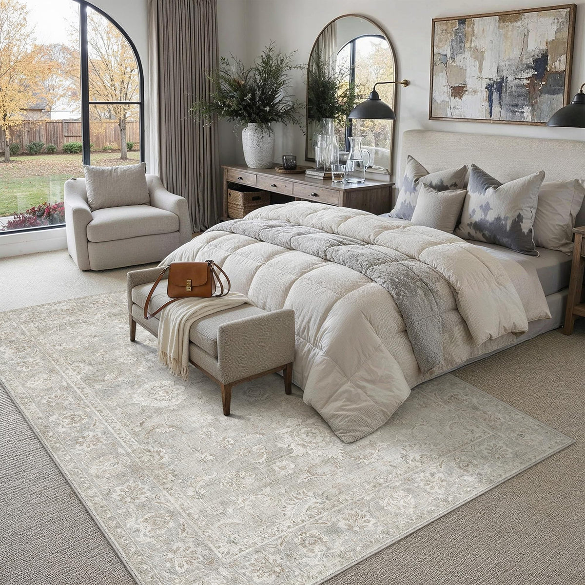 6x9 Grey Neutral Area Rug (Grey / 6' x 9' (Rectangular))