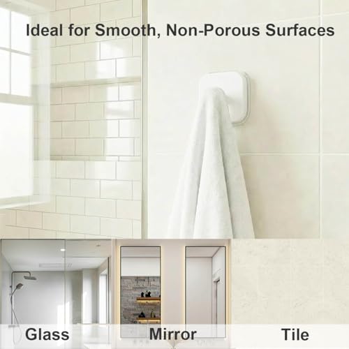 Suction Cup Hooks for Shower (White / 2 Pack)