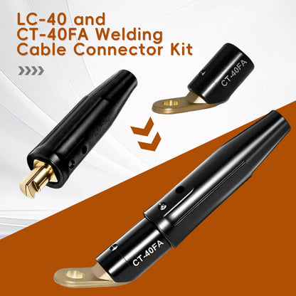 2PCS LC 40 Welding Cable Connectors & CT (Black Lc-40 & Ct-40fa)