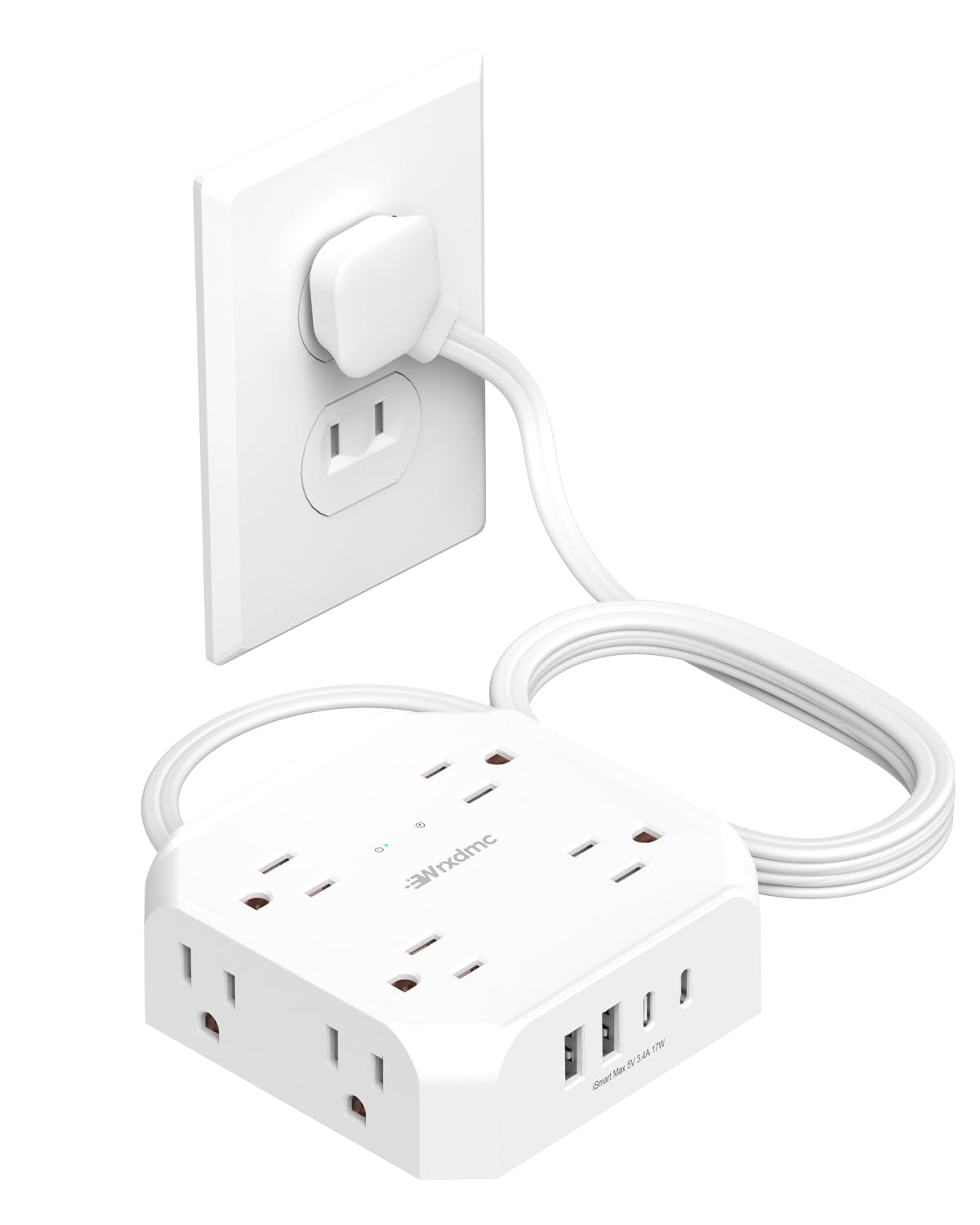 2 Prong Power Strip (5FT White)