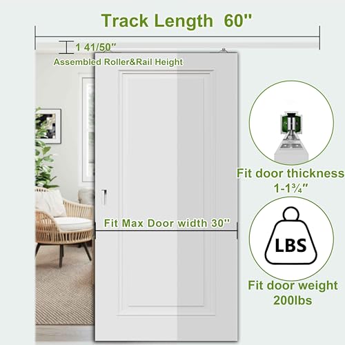 6FT 72In Sliding Pocket Door Track Kit