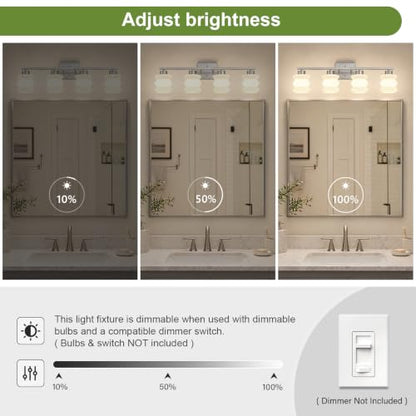 Modern Bathroom Light Fixtures (Brushed Nickel / 4-Light)