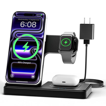 Wireless Charger iPhone Charging Station for Apple Multiple Devices (Black)