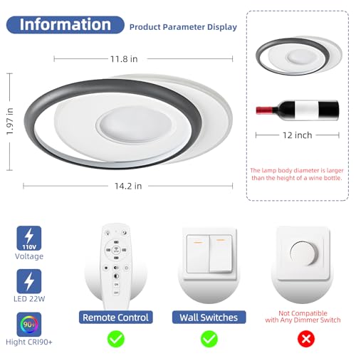 Modern LED Ceiling Light with Remote Control