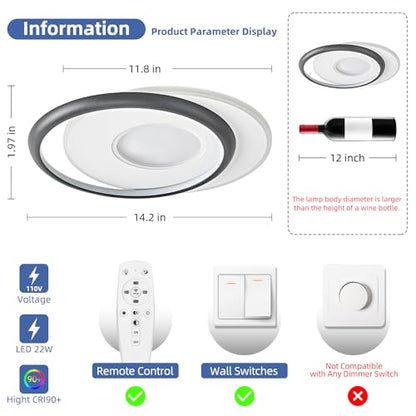 Modern LED Ceiling Light with Remote Control