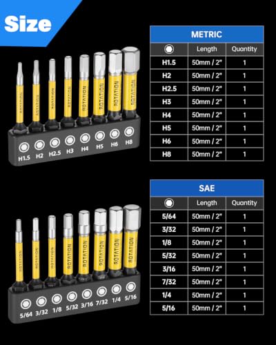 16pc 2" Hex Bit Set & 20pc 4" Hex Bit Set