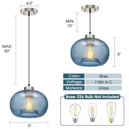 Glass Pendant Lights Kitchen Island Modern