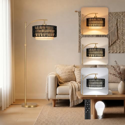 Arc Floor Lamp for Living Room with Remote