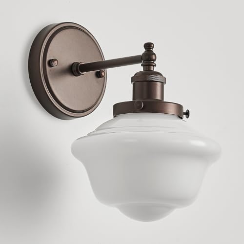 Milk Glass Wall Sconces Hardwired Wall Lamp Bathroom Vanity Light Bedroom Wall Sconces