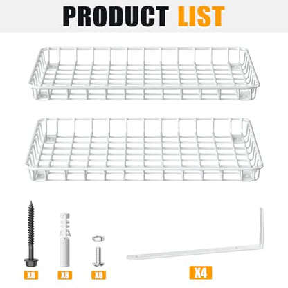 Wall Mounted Storage Shelves (White)