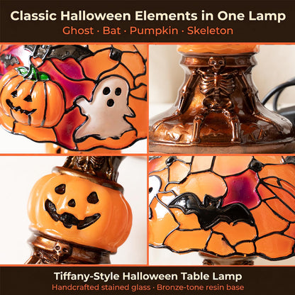 Handmade Halloween Painted Lamp (Orange)