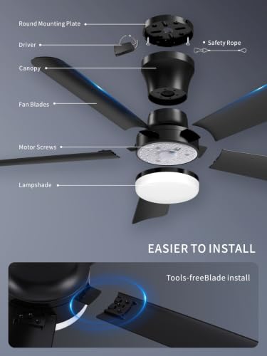 Low Profile Ceiling Fan with Light and Remote