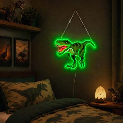 Dinosaur Neon Sign for Boys Room Decor