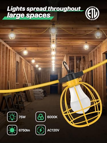 Ipckorin Led Construction String Lights 75W 50FT&150W 100FT