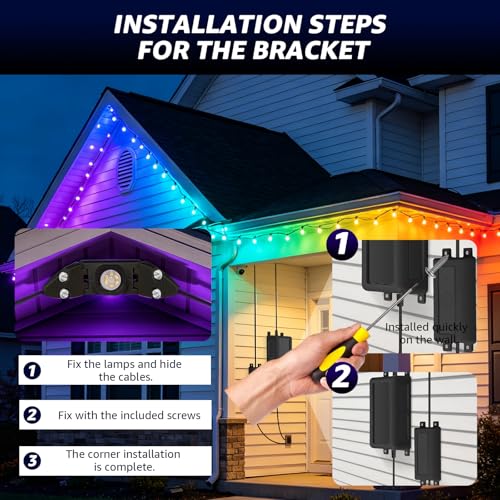 3 in 1 Outdoor Light Mounting Clips Set for Govee Outdoor Lights Pro H706 H806