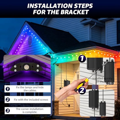 3 in 1 Outdoor Light Mounting Clips Set for Govee Outdoor Lights Pro H706 H806