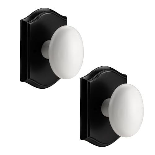 White Door Knobs Interior with Black Camelot Trim