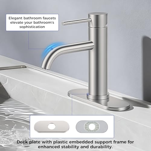 Bathroom Sink 1 Hole Single Handle Lever Faucets Stainless Steel