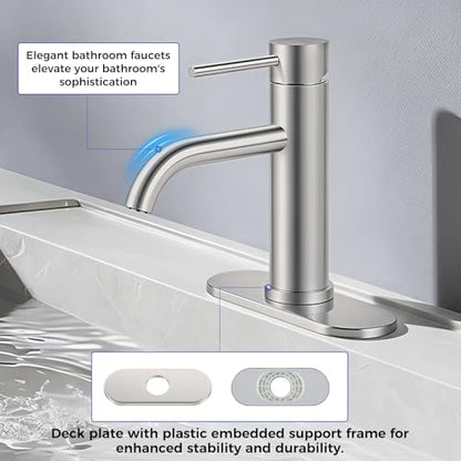 Bathroom Sink 1 Hole Single Handle Lever Faucets Stainless Steel