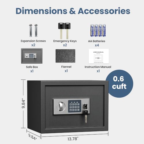 Safe Cubic Feet Safe Box with Electronic Keypad & Keys