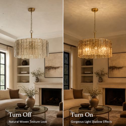 Smoked Bark Textured Glass Chandelier