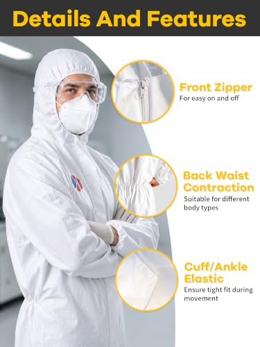K Stone Hazmat Suit Disposable Coveralls Full Body Paint Suit PPE