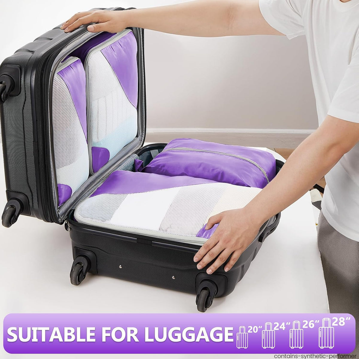Packing Cubes for Travel (10 Purple)