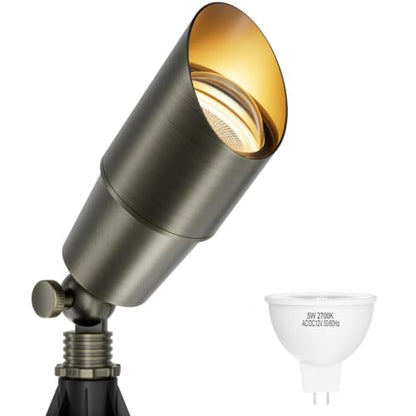 Solid Brass Low Voltage Landscape Spotlight