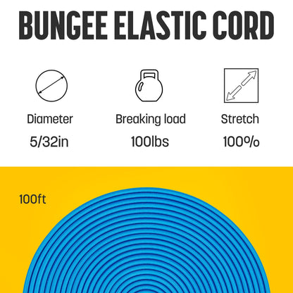 Bungee Cord 5 (Blue / 5/32" x 100FT)