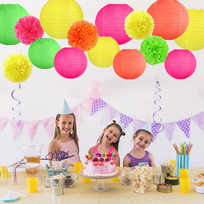 16 Pcs Neon Party Decorations (Multicolor)