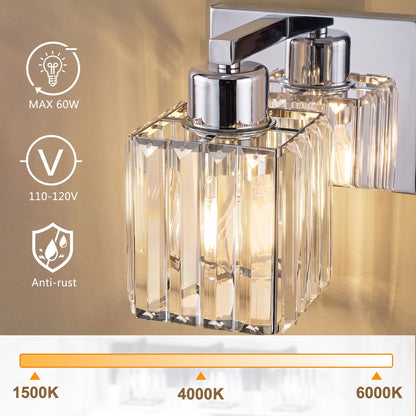 Modern Bathroom Vanity Light (Chrome & Square / 3-Light)