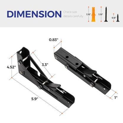 Black Folding Shelf Brackets