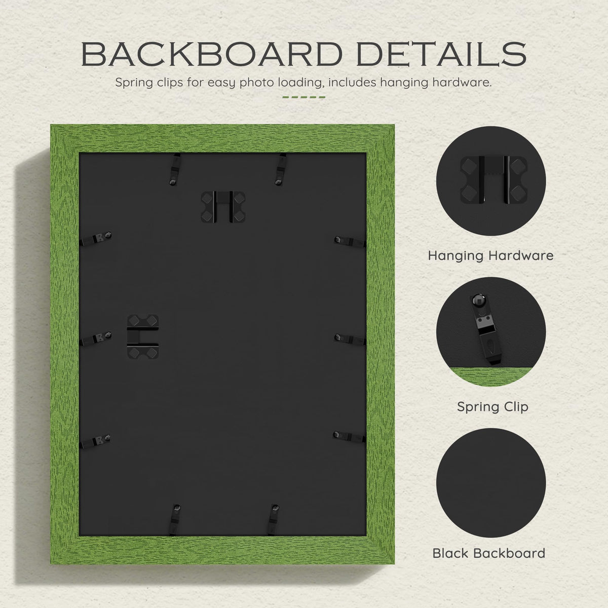 12x16 Green Wood Grain Frame (Green Frame Green Mat / 12x16)