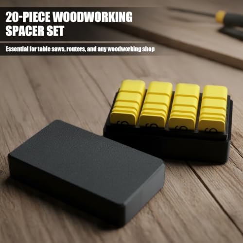 20Pcs Premium Woodworking Setup Blocks Set with Storage Case