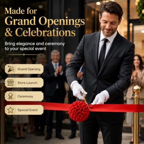 Grand Opening Ribbon Cutting Kit with Gold Stainless Steel Scissors