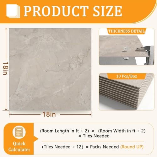 Peel and Stick Floor Tile 18x18 Vinyl Flooring Waterproof