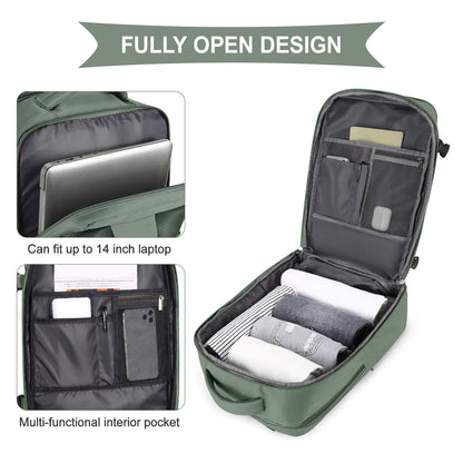 Travel Backpack For Women Men (Olive Green / 25 liters)