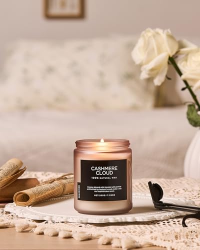 Cashmere Cloud Scented Candles for Home Cozy Winter Gifts Women (Small Jar / Cashmere Cloud)