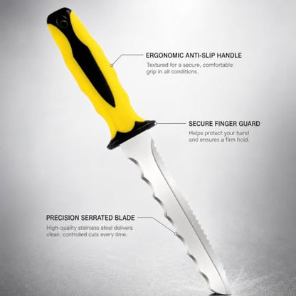 Double Side Serrated Insulation Knife (Yellow / 8 IN)