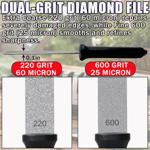 Dual Grit Diamond Sharpening Stone Garden Tool File