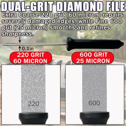 Dual Grit Diamond Sharpening Stone Garden Tool File