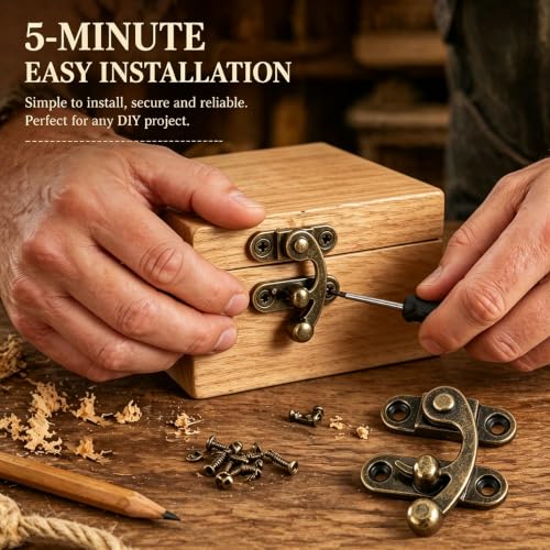 Right Latch Hook Hasp & Hinges Kit with Matching Screws